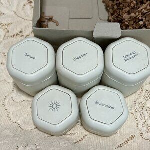 Cadence capsules skincare core set Sand beige magnetic travel containers NEW